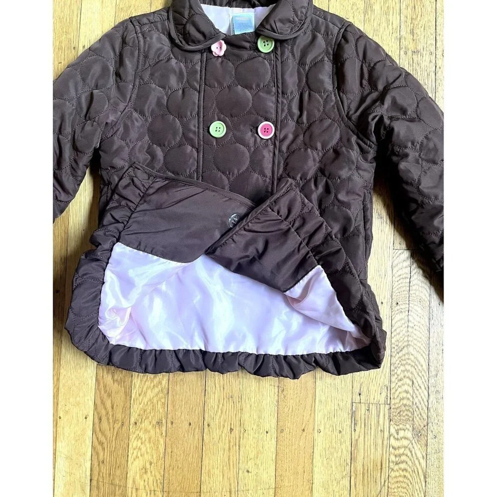 Gymboree Brown & Pink Puffy Jacket Peacoat M